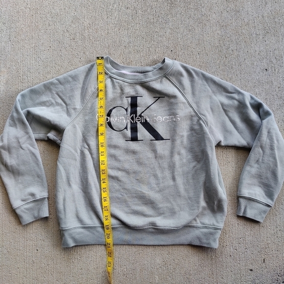 Calvin Klein Sweatshirt CK Classic Crewneck Sweater Gray Pullover Womens Small S - Picture 5 of 8